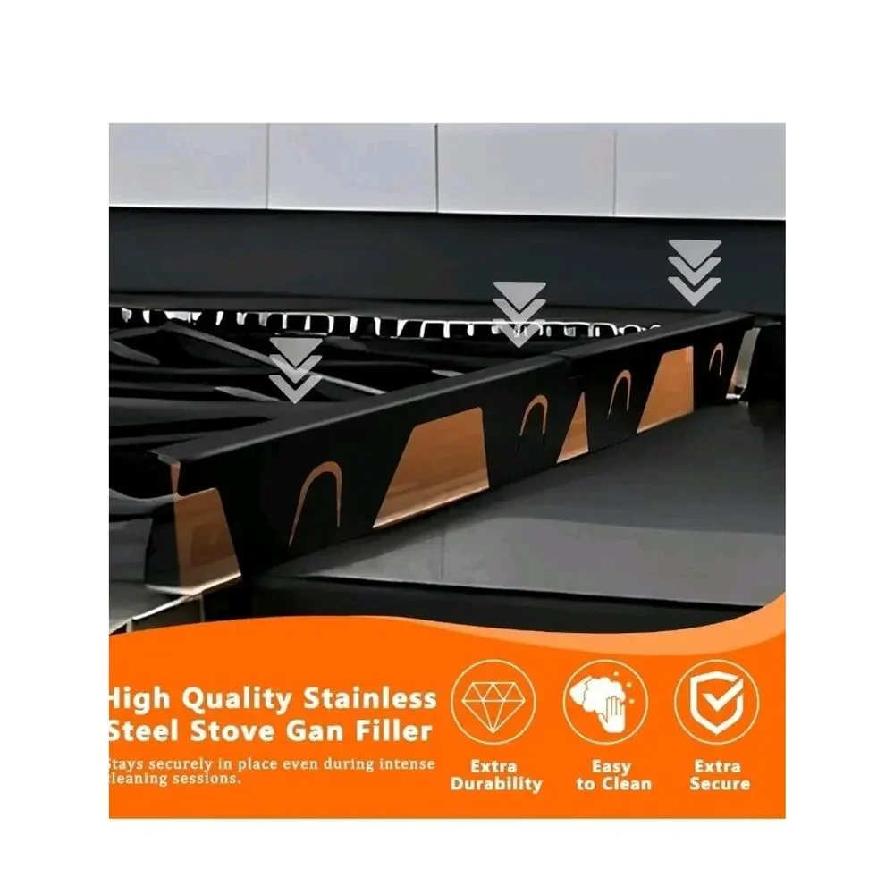 Stove Gap Filler,2Pcs Stove Gap Covers Stainless Steel, Stove Counter Gap s1